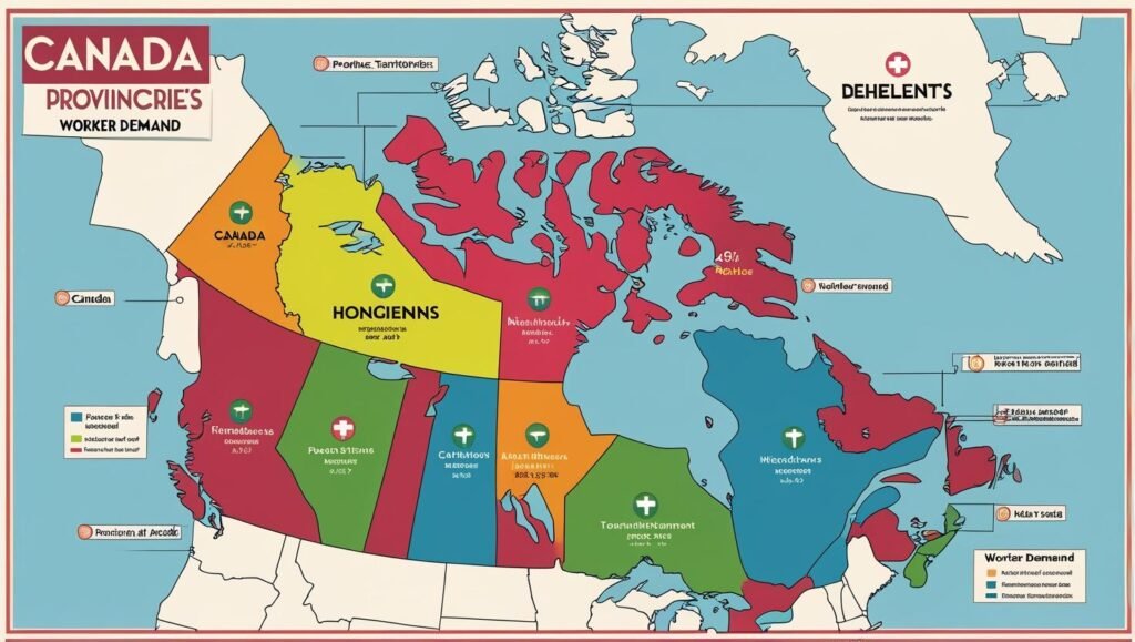 les provinces et territoires avec la plus forte demande de travailleurs à canada (1)