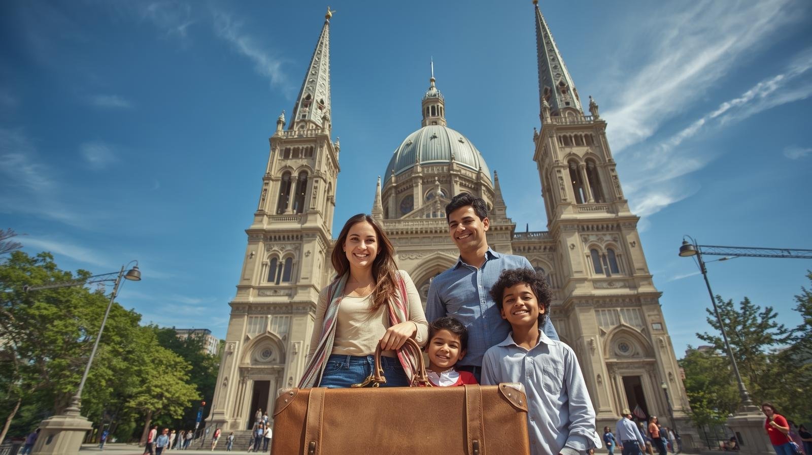 famille marocaine avec valise à montréal (1)