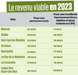 le revenu viable au québec