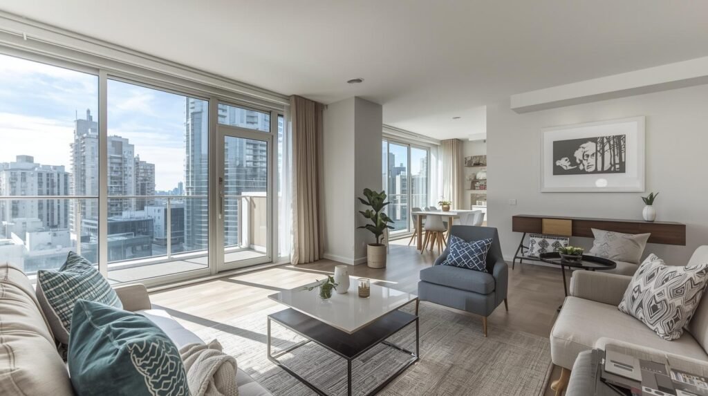 appartement moderne à montréal avec balcon, idéal pour les étudiants ou jeunes professionnels cherchant à louer au québec. (1)