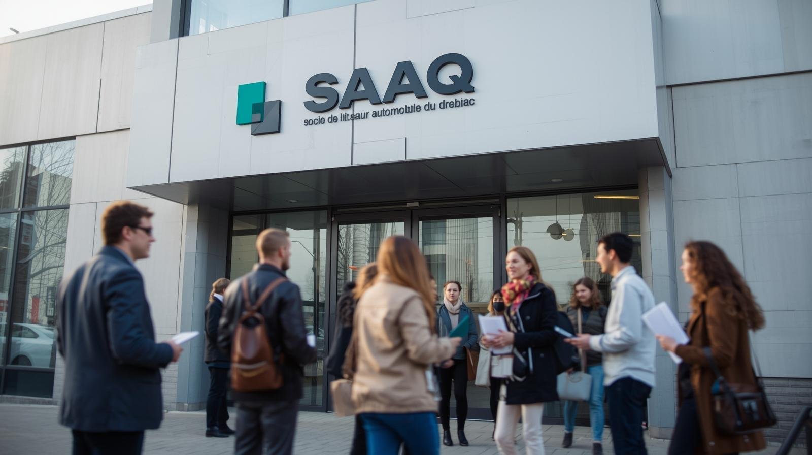 bâtiment de la société de l’assurance automobile du québec (saaq) à montréal, où les nouveaux arrivants échangent leur permis de conduire.