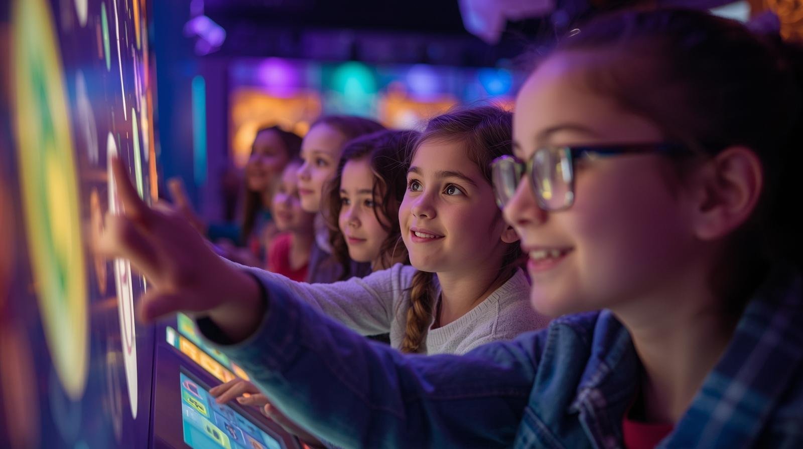 enfants découvrant une exposition interactive au cosmodôme de laval, activité éducative et ludique au québec (1)