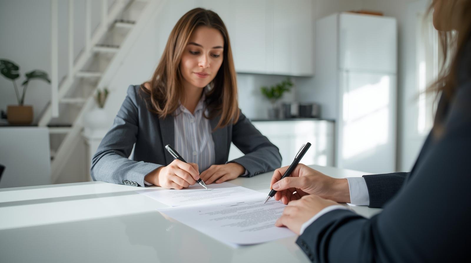 Clés et pouvoirs : guide rare pour locataires pour survivre et prospérer au Québec locataire signant son bail au québec en 2025, illustrant les droits et obligations dans un contrat de location officiel.