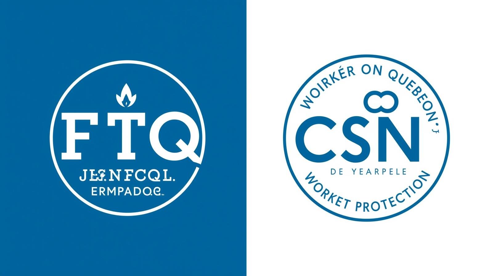 logo officiel de la ftq ou de la csn, illustrant l’importance des centrales syndicales dans la protection des travailleurs au québec.