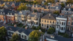 quartier résidentiel au québec illustrant la diversité des logements et les défis du marché immobilier pour les nouveaux arrivants. (1)
