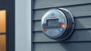 un compteur intelligent d’hydro québec installé sur la façade d’une maison – illustration du suivi de consommation électrique. (1)