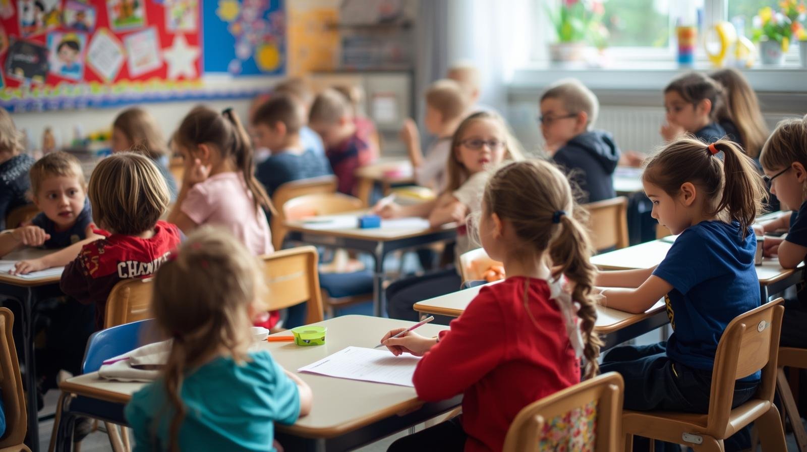 classe d’accueil avec enfants en train d’apprendre le français (2)