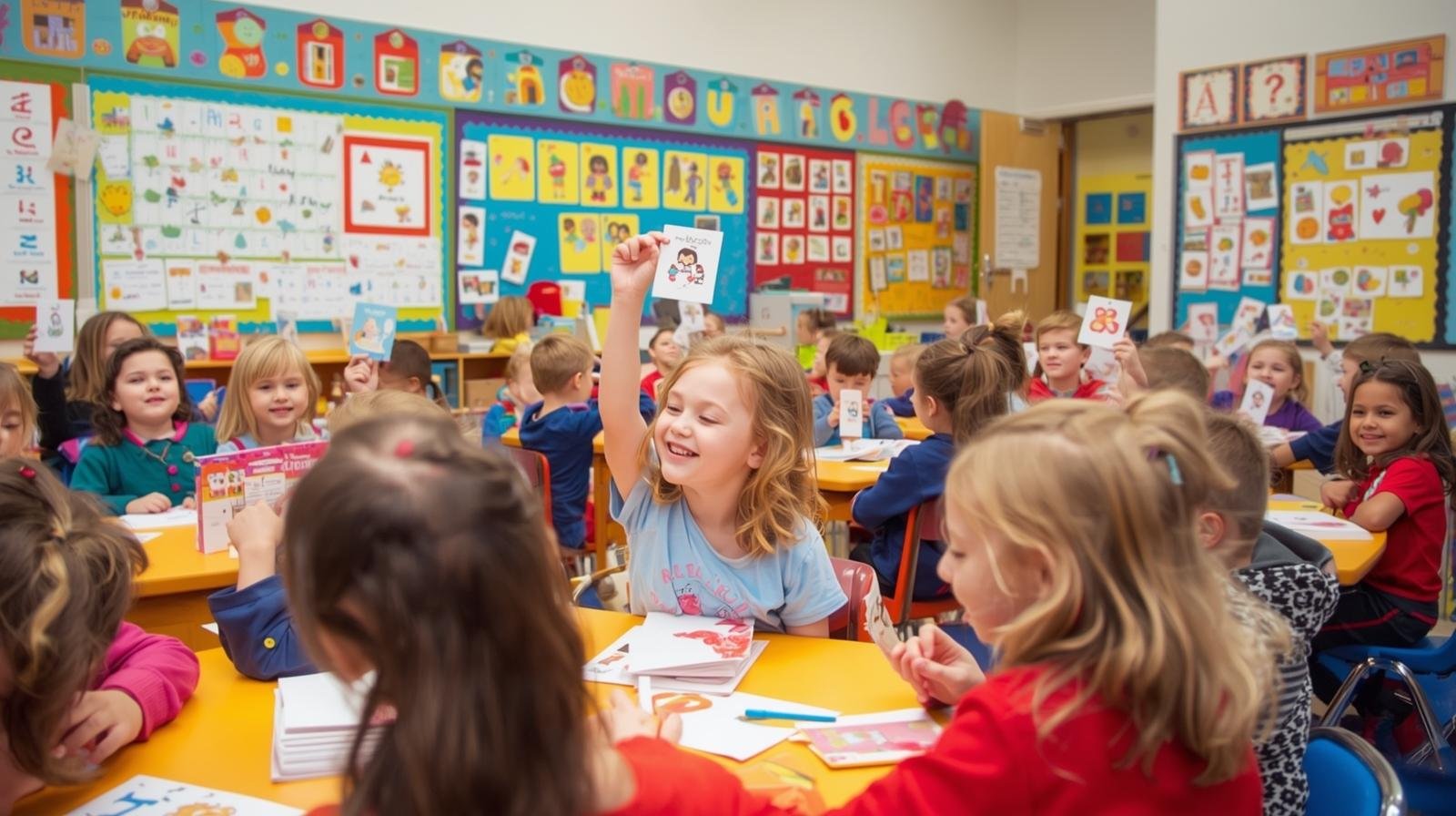 classe d’accueil avec enfants en train d’apprendre le français