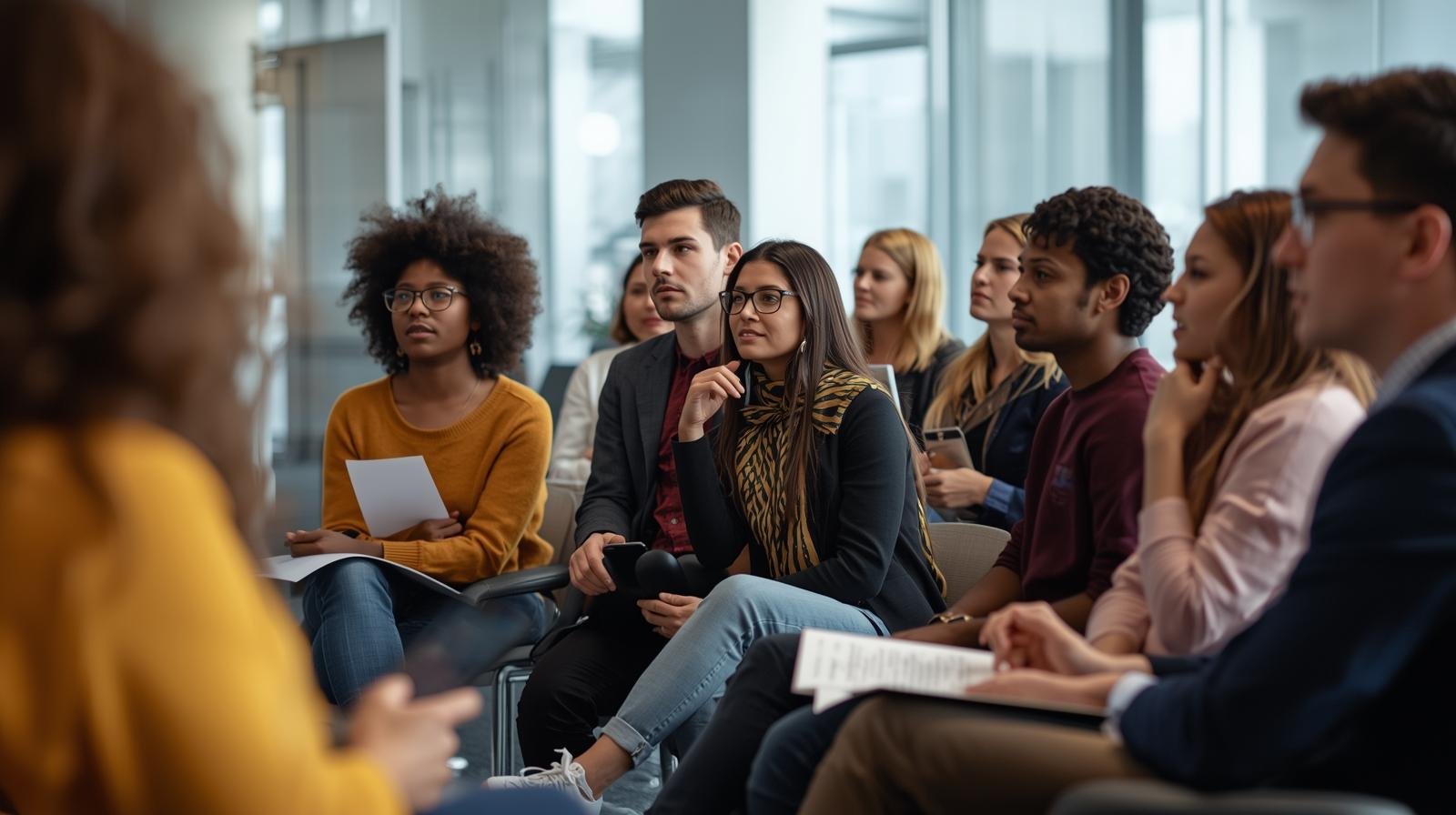 groupe d'étudiants au forum de l'immigration