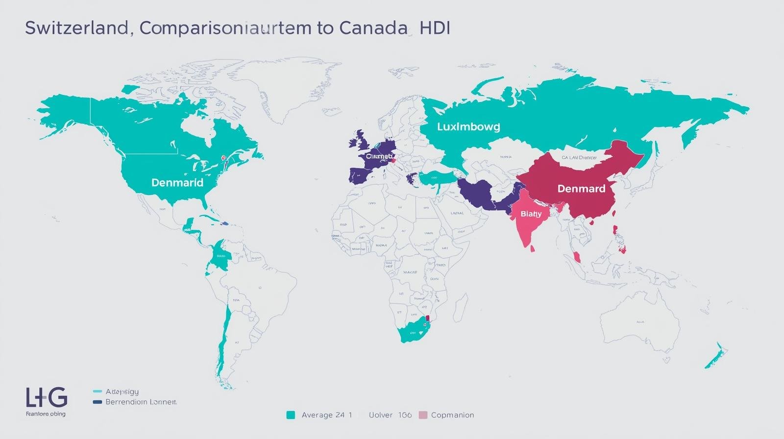 une carte du monde stylisée ou un tableau comparatif .