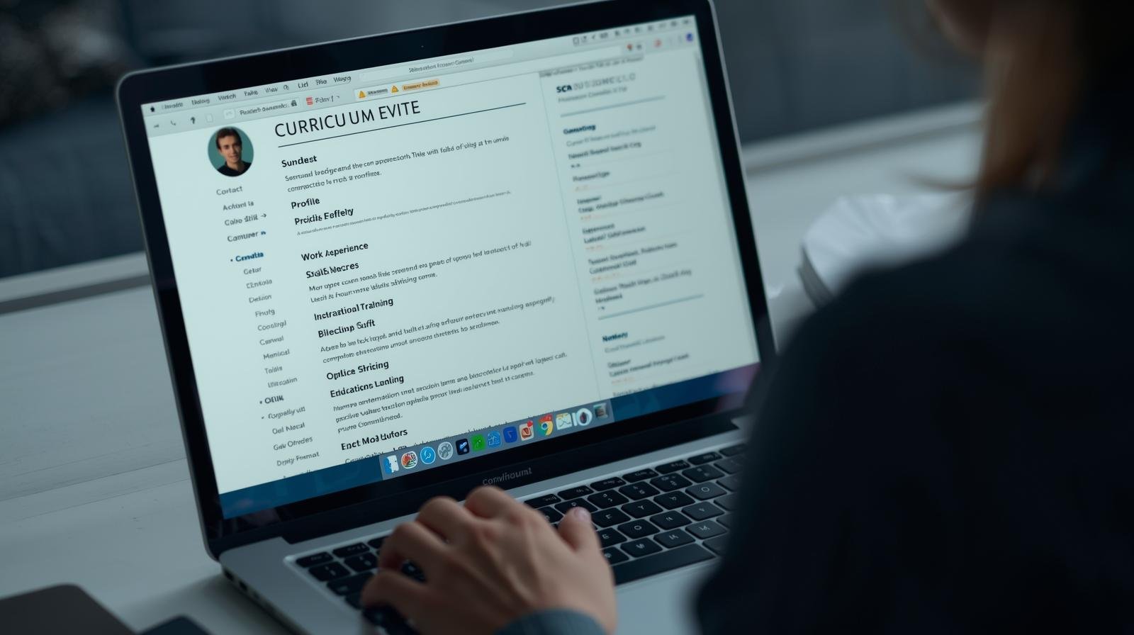 une personne assemble son cv