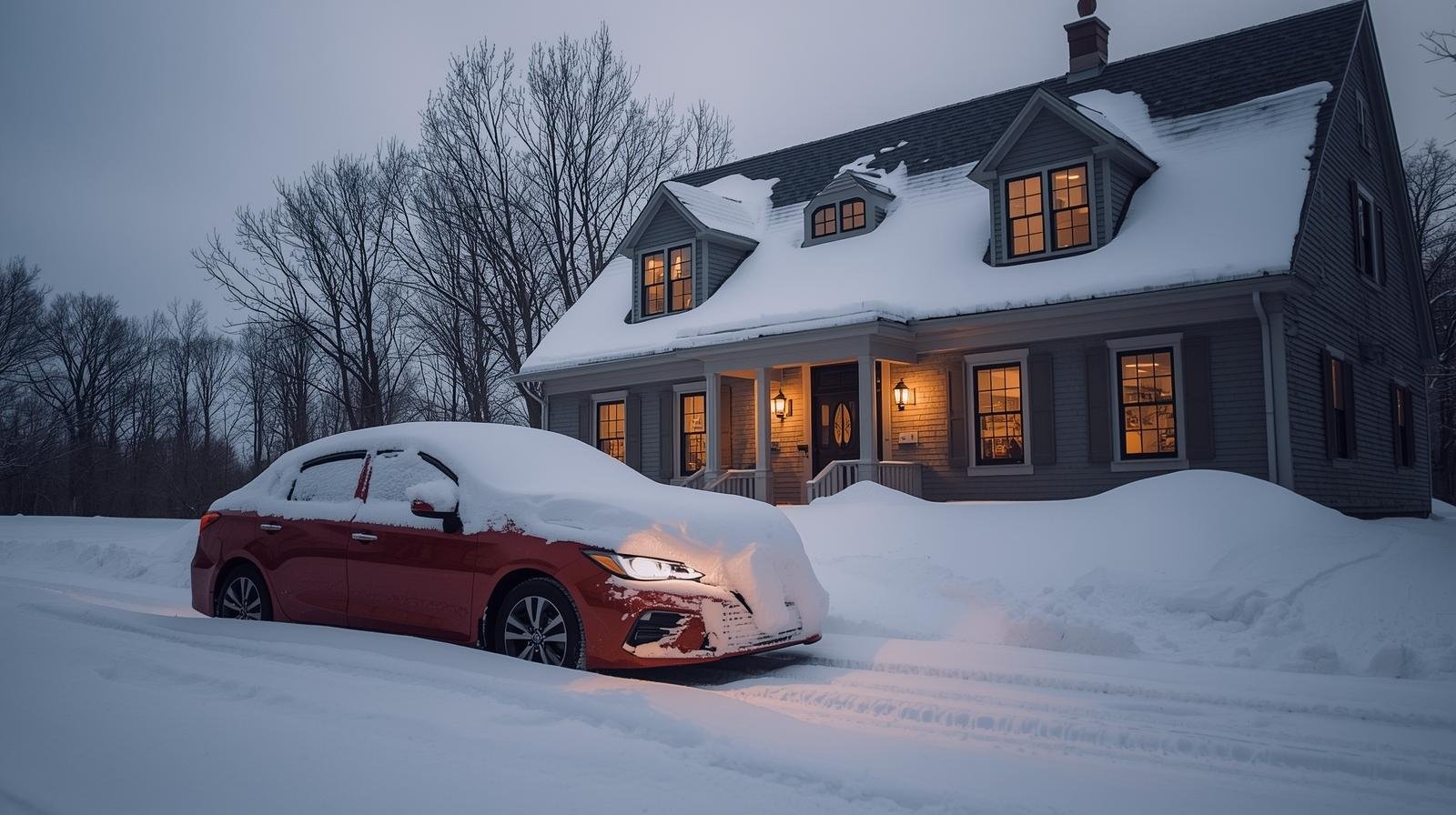 đ Conduire au QuĂ©bec sans stress : les secrets que personne ne te dit vraiment une voiture recouverte de neige devant une maison typique quĂ©bĂ©coise