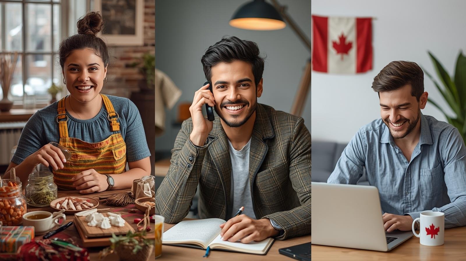 Commence petit, vise grand : entreprendre au Québec avec presque rien une mosaïque de portraits chaleureux de nouveaux arrivants au québec